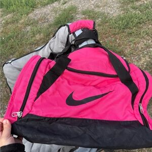 Nike Pink and Black Sports Gym Travel Carry On Duffel Bag